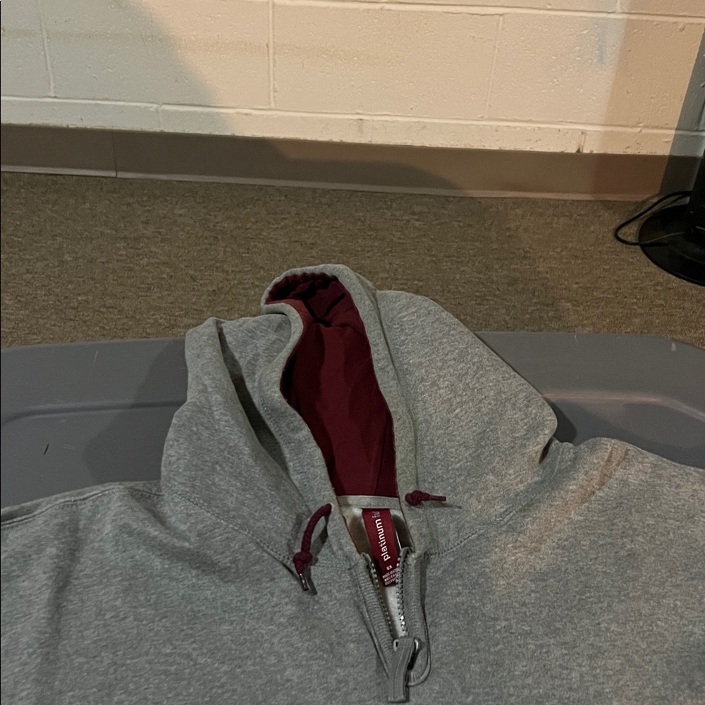 Gray FUBU Hoodie with Burgundy Accents sz 6x - Picture 2 of 6
